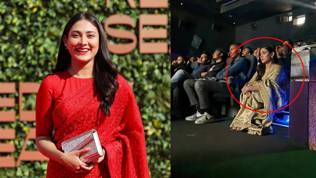হলের সিঁড়িতে বসে সিনেমা দেখলেন মেহজাবীন