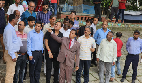 নগরীর মুন্নুজান প্রতিমা বিসর্জন ঘাট  পরিদর্শন করলেন রাসিক প্রশাসক