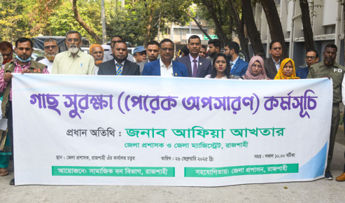 রাজশাহীতে গাছ সুরক্ষায় পেরেক অপসারণ কর্মসূচি