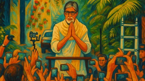 ঘিবলি আর্টে মজলেন অমিতাভ বচ্চনও