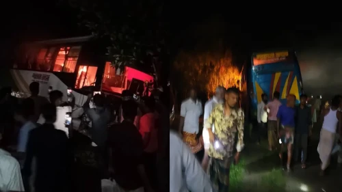 বাসের ধাক্কায় মাহিন্দ্রার ৬ যাত্রী নিহত