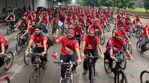 সাইকেল শোভাযাত্রার মাধ্যমে শিবিরের তিন দিনব্যাপী কর্মসূচি শুরু