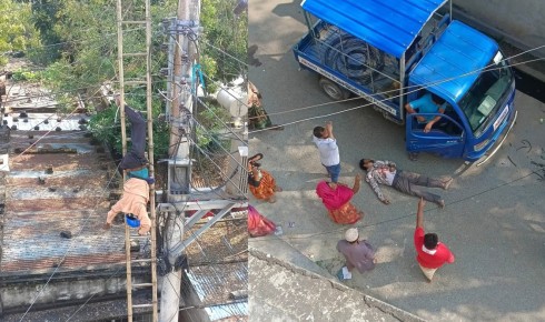 রাজশাহীতে বৈদ্যুতিক খুঁটির উপর স্পৃস্ট হয়ে আহত নেসকো কর্মীর মৃত্যু
