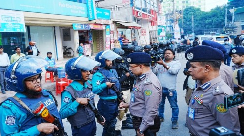 রাজশাহী নগরীর ১১ পয়েন্টে  আরএমপির ফোর্স মোবিলাইজেশন ড্রিল