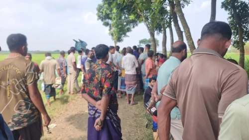 খড় দিয়ে ঢেকে রাখা মরদেহ টেনে আনল শিয়াল