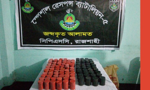 রাজশাহীতে পরিত্যক্ত অবস্থায় ১০৩টি ককটেল উদ্ধার